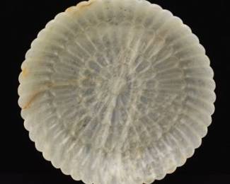 A Finely Carved Jade Scalloped Dish 