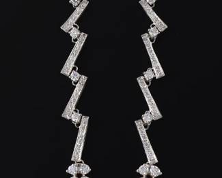 A Pair of Diamond Drop Earrings 