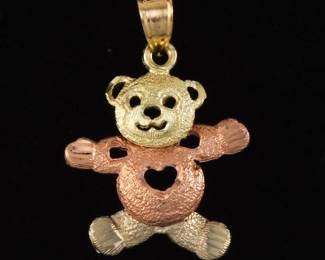 A Cute Gold Bear Pendant 