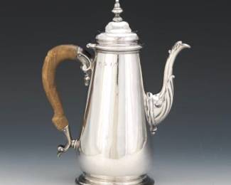 1750 George II English Sterling Silver Coffee Pot
