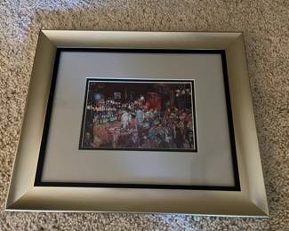 Leroy Neiman small bar scene $110