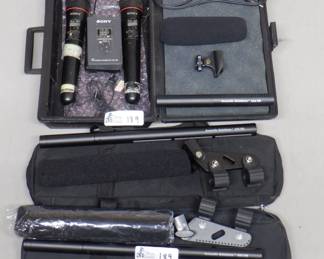 LOT MICS INCLUDING ACOUSTIC SOLUTIONS 456HD IN CASES, SONY WIRELESS, ACOUSTIC SOLUTIONS 222HD