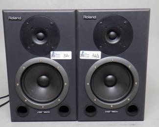 LOT OF 2 ROLAND DS-90A 24 BIT BI-AMP POWERED STUDIO MONITOR SPEAKE