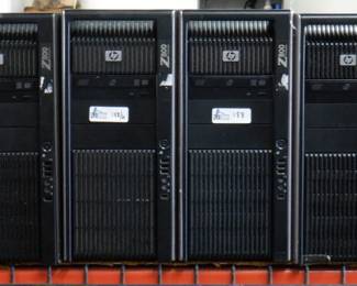 LOT OF 6 HP Z800 COMPUTERS NO DRIVES NO RAM