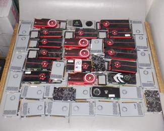 BOX GRAPHICS CARDS INCLUDING ATI RADEON X1900XT CARD, NVIDIA QUADO FX 4800, NVIDIA GE GORCE GT 120 AND MORE