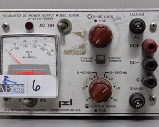 POWER DESIGNS 5005R REGULATED DC POWER SUPPLY