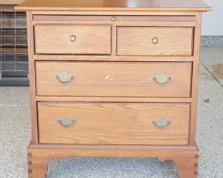 Vintage 4-Drawer Wooden Side Table with Butler's Serving Tray