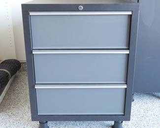 Lockable Metal 3-Drawer Storage Cabinet