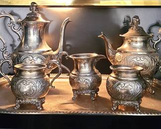 Antique Silver Plated Tea Set