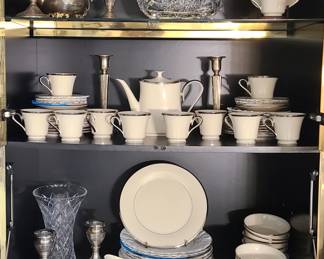 Lenox Dinner and Tea Set
Silver Candlesticks
Crystal and Silver plate