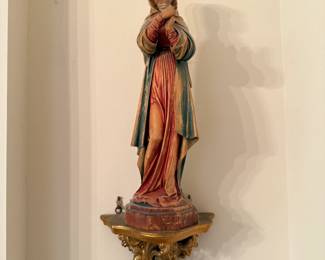 Hand carved, German polychrome religious figure