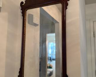 Antique mahogany Chippendale wall mirror
