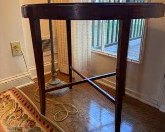 Antique mahogany oval tray on base