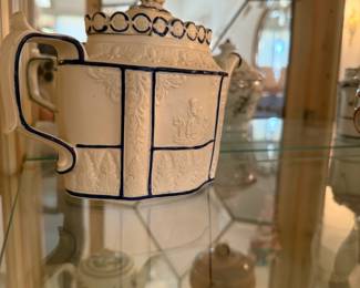 Antique Castleford creamware teapots