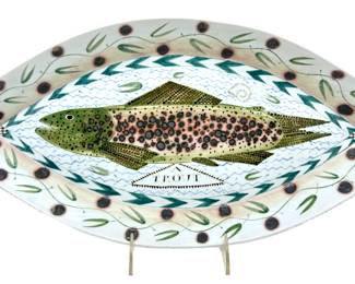 Mara Superior (American 1986) Large Hand Painted Ceramic Fish Trout Serving Plate, Signed With Book
Lot #: 5