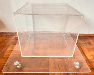 Vintage 1980s Lucite Art Display Cube & Rolling Lucite Platform For Sculpture
Lot #: 135