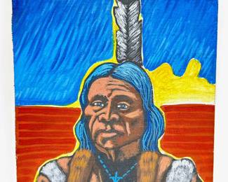 1989 Native American Portrait Painting, Signed, Unframed
Lot #: 83