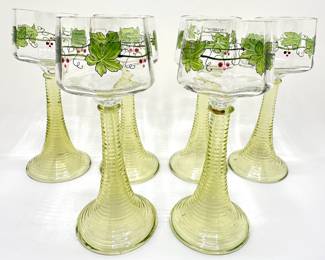 Set 6 Vintage Thersienthal (bavaria) Hand Painted Wine Goblets, Appear Unused
Lot #: 49