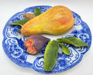 Christine Viennet (France B1947) Trompe L'Oeil Faux Fruit On Plate Sculpture
Lot #: 105