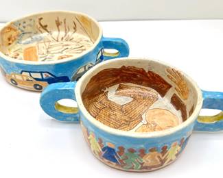 2 Marilyn Andrews (American B1942) Bowls With Handles, Not Signed
Lot #: 71