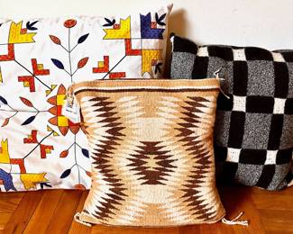 2 Native American Throw Pillows & Museum Of Modern Art Pillow
Lot #: 123