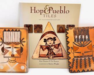 2 Darlene Nampeyo (Native American B1956 ) Hopi Hand Painted Tiles, Signed With Signed Book
Lot #: 129