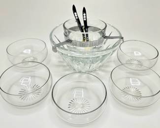 Vintage Baccarrat France Caviar Set With Serving Bowl & 5 Bowls & 2 Mother Of Pearl Spoons, Appears Unused
Lot #: 13