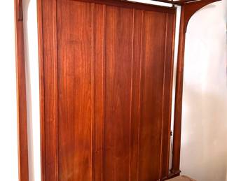 Mid Century Modern Solid Wood Headboard With Brass Accents & Light For Full Size Bed
Lot #: 11