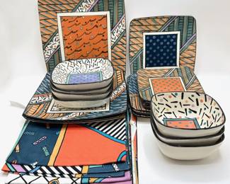 Dorothy Hafner (American 1980) Dinner Set With Napkins, Signed (22 Pieces)
Lot #: 43