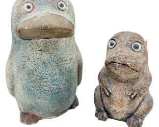 2 Dagny & Finn Hald (B1929 Norway) Sculptures, Book & Original Drawing & Thyssen Keramik Frog From Denmark
Lot #: 107