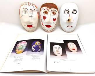 3 Celebrity Created Masks, Part Of 1996 Charity Auction Signed By Eli Wallach, Anne Jackson & Julie Harris
Lot #: 40