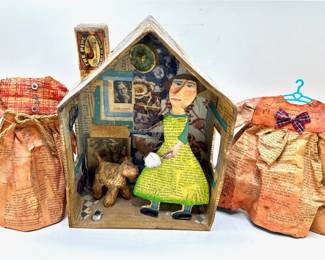Julie Arkell (England 1997) Paper Mache Diorama & 2 Paper Mache Dresses
Lot #: 48