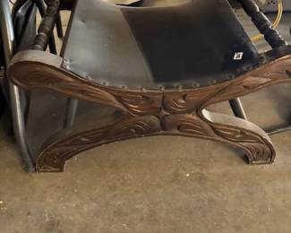     Antique Wooden Ottoman
    A beautifully carved antique wooden ottoman with a leather seat. This piece adds a touch of vintage charm to any living space.