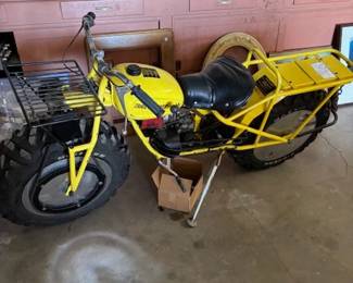 Vintage Yellow Rokon Trailbreaker
A fully restored vintage 1969 Rokon Trailbreaker motorcycle in vibrant yellow. This rare collectible is a must-see for vintage vehicle enthusiasts.