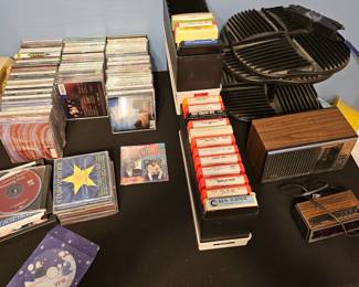 Music CDs and 8 track tapes