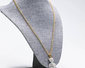 Swarovski Crystal Teddy Bear Pendant Necklace
