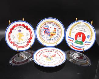 Set of 4 American Atelier Porcelain French Appetizer Plates