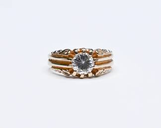 18K Gold Elecroplated Engagement Ring Size 8