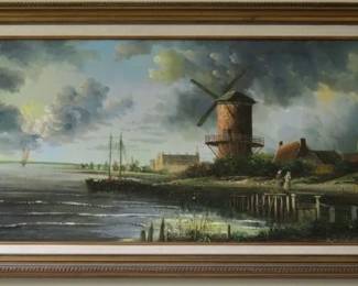 Vintage Artist Signed, Baillie Oil Painting on Canvas 