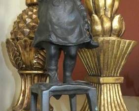 Juan Clara Girl on Chair with Shoe heavy bronze sculpture