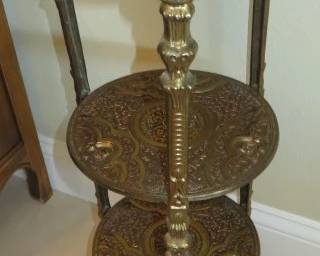 Victorian Molded Brass 3 Tier Stand