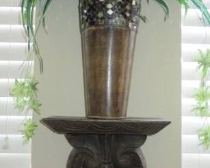 Matching Wall Sconce Shelves, Silk Potted Plants