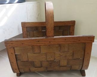 Vintage Weaved Firewood Basket