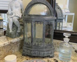 23" Metal Glass Lantern