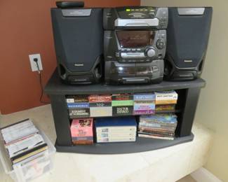 Panasonic CD Stereo System SA-AK15, VHS/DVD Tapes, CD's