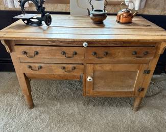 Antique Kitchen Storage Table