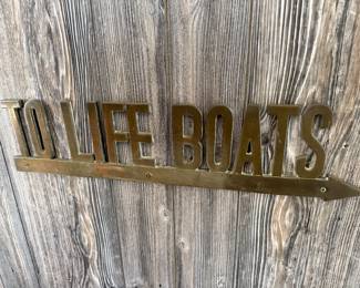 Brass Life Boat Sign