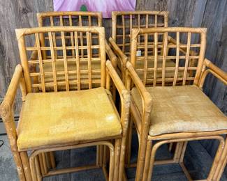 Bamboo Like Bar Chairs