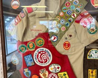 Framed Boy Scout Regalia