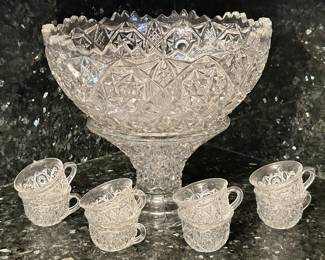 Fostoria No. 1704, Rosby Punch Bowl with 8 cups, was $275, NOW $175